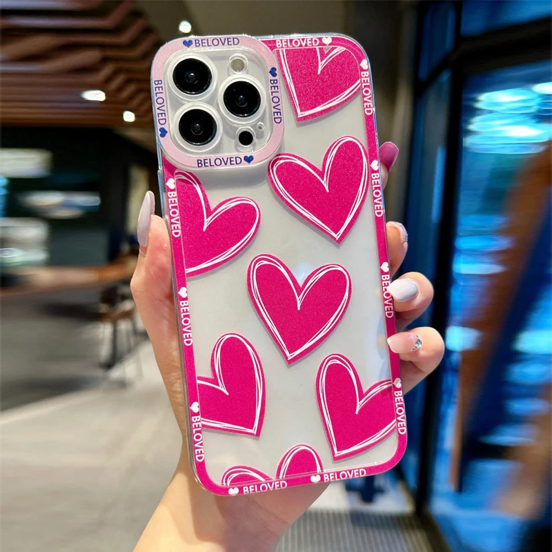 Funda de teléfono de lujo con corazón de amor Y2K para Tecno Spark Go 30C 10 Camon 30 20 19 Pova 6 5 4 Pro itel S23 A70 4G 5G cubierta transparente de TPU - imagen 4