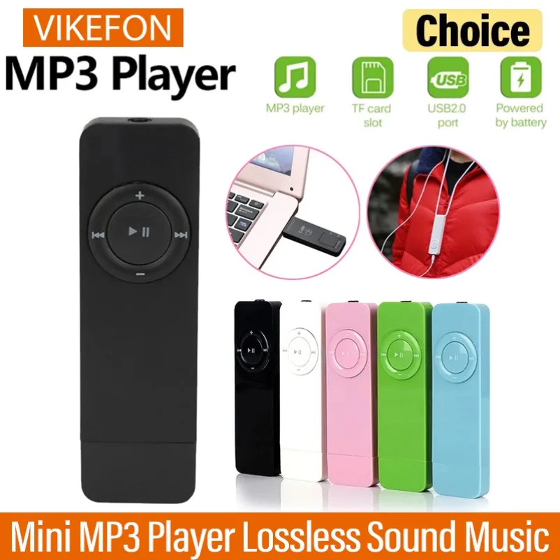 VIKEFON 2025 Mini reproductor de MP3 USB tarjeta en línea U disco reproductor de MP3 USB 2,0 sonido sin pérdidas reproductor multimedia de música compatible con tarjeta Micro TF