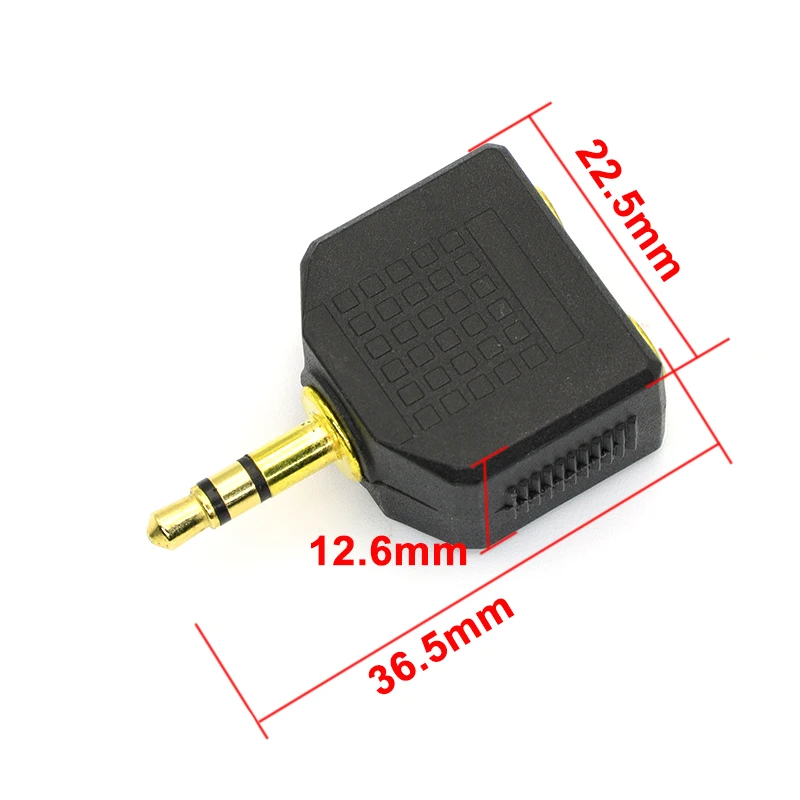 2PCS Mini Stereo 3.5mm Audio Jack Male to Dual 3.5mm Female Double Earphone Headphone Y Splitter Adapter Plug for MP3 Phone - imagen 5