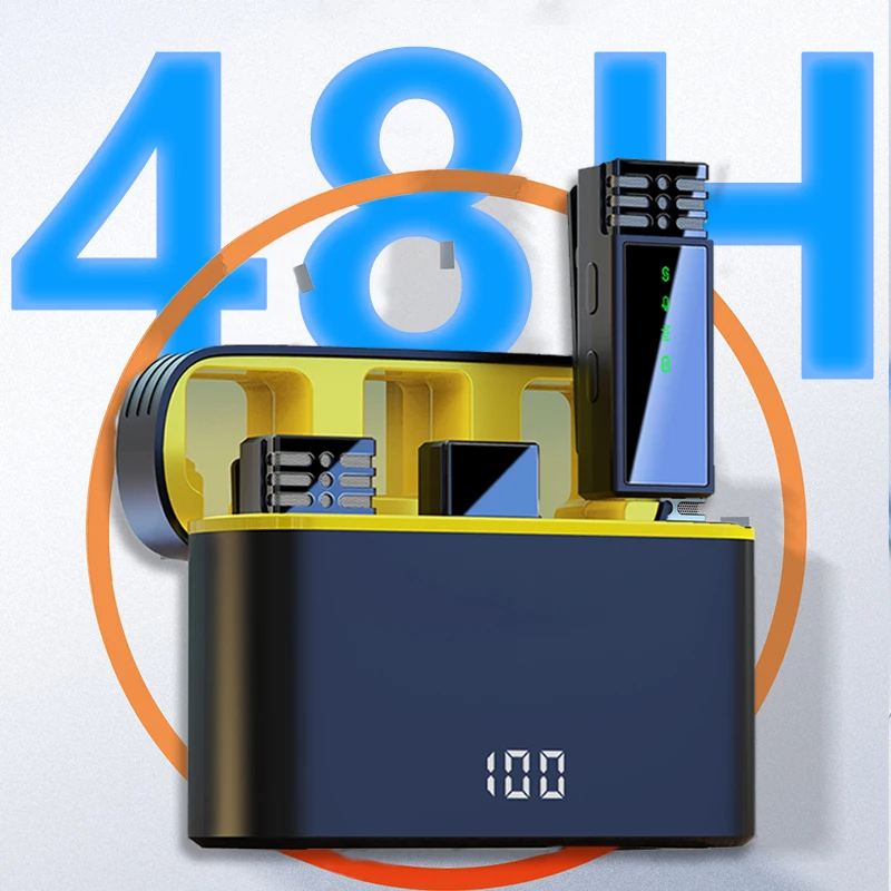 Micrófono Lavalier inalámbrico, grabación de Audio y vídeo portátil, micrófono con cancelación de ruido para entrevistas Vlog, transmisión en vivo - imagen 4