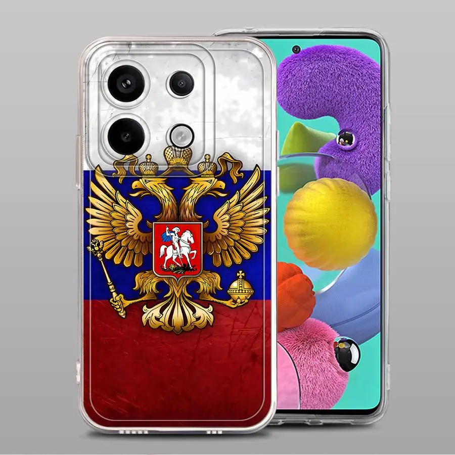 Funda para Xiaomi Redmi A5 9A 13C 12C 9C 14C A3x 10C A1 A2 + cubierta transparente banderas rusas de Rusia - imagen 3