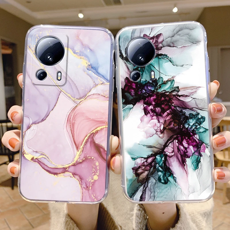 Para Xiaomi 13 Lite Funda de Color degradado carcasa protectora transparente Funda para Xiaomi Mi 13 Lite silicona 13Lite parachoques trasero Capa - imagen 2