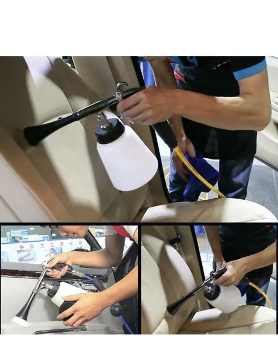 Pistola de limpieza Interior de coche, máquina sopladora de polvo portátil, velocidad del viento alta, Tornado, pistola de soplado de aire con cepillo - imagen 3