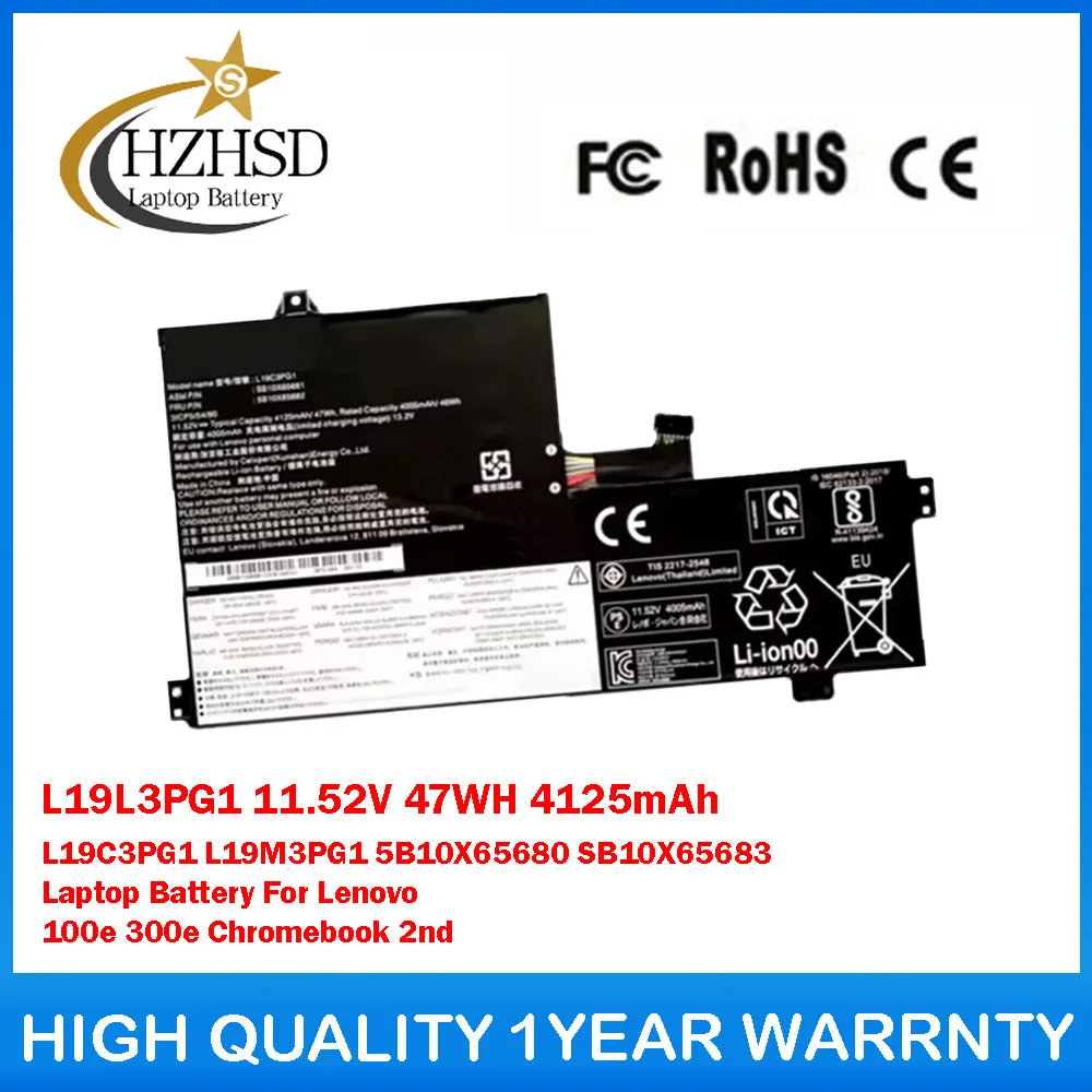 L19L3PG1 11,52 V 47WH 4125mAh L19C3PG1 L19M3PG1 5B10X65680 SB10X65683 batería del ordenador portátil para Lenovo 100E 300E Chromebook 2ND