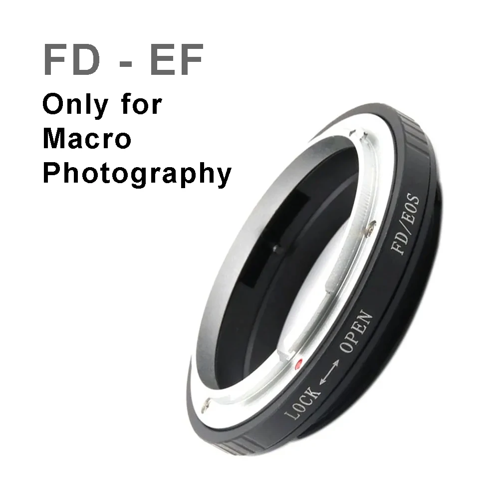 FD-EF para lente Canon FD / FL y anillo adaptador de montaje para cámara EOS EF / EF-S con palanca de apertura para fotografía macro