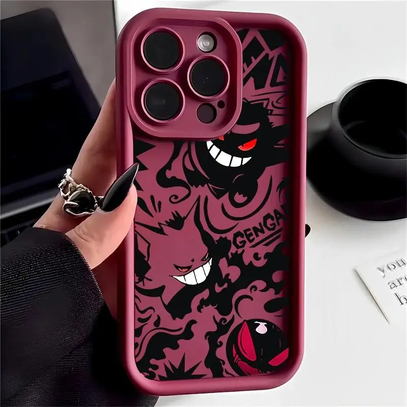 Funda a prueba de golpes con estampado de Pokemon Gengar para OPPO Reno 10 5G 6 8 11 10 Pro Reno 7 4G 4 5 6 Lite A38 A18 A78 A98 A57 A77 5G 4G - imagen 3
