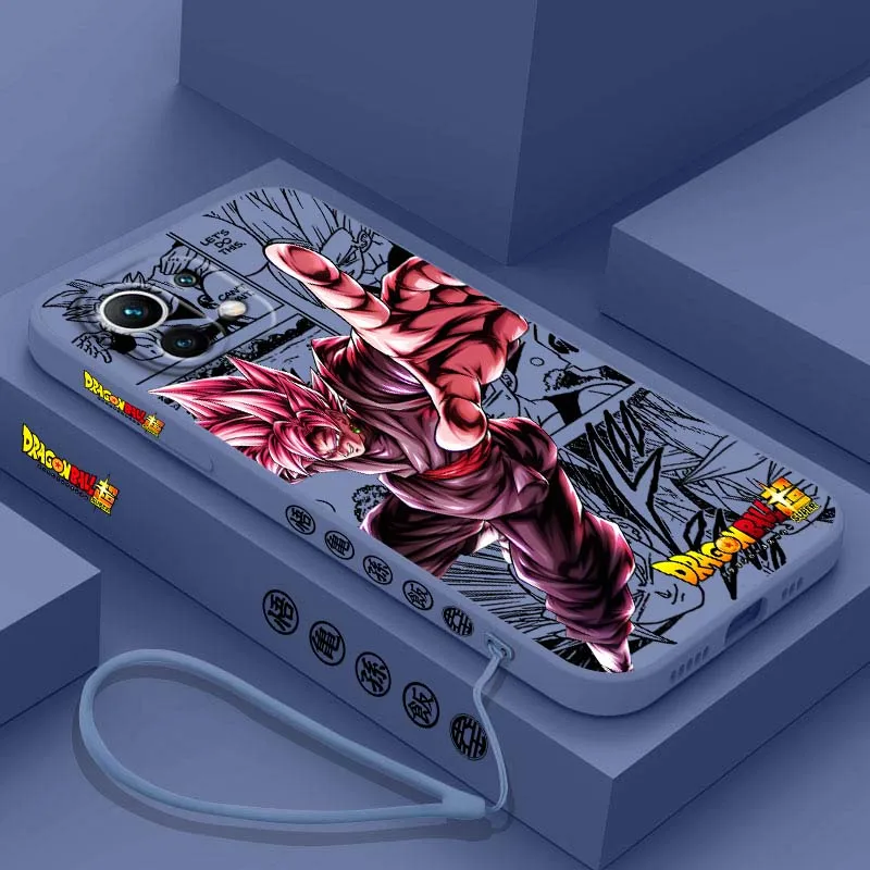 D-Dragon Ball Son Goku Manga funda para Xiaomi Mi 17 15 14 13 12 11 9 13T 12T Lite Pro Max 5G funda de teléfono con cuerda izquierda líquida - imagen 4