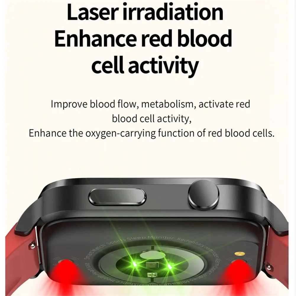 Reloj inteligente F100, dispositivo con control del ritmo cardíaco, 1,7 pulgadas, temperatura corporal, glucosa en sangre, SPO2, BP, 24H, 1 unidad - imagen 4