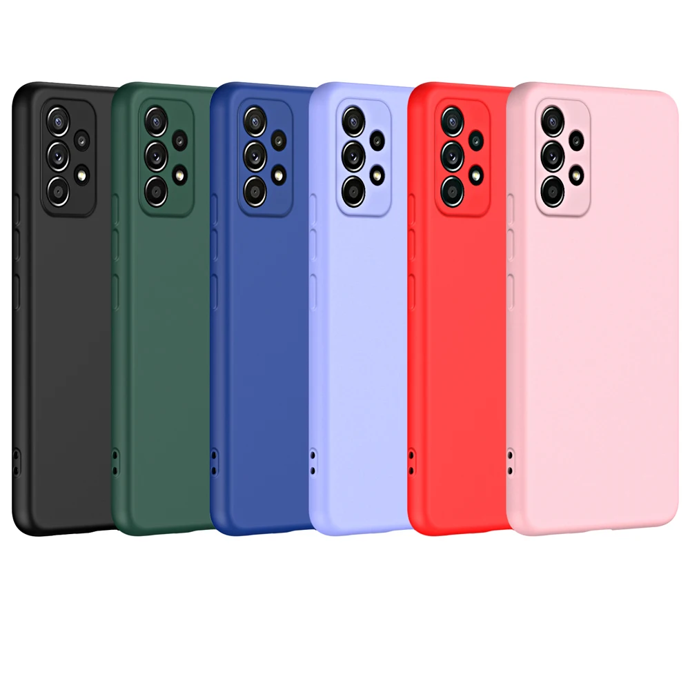 Funda de silicona líquida de lujo para Samsung Galaxy A52 A52S A72 A12 A22 A32 A42 A13 A23 A33 A53 A73 fundas de teléfono a prueba de golpes