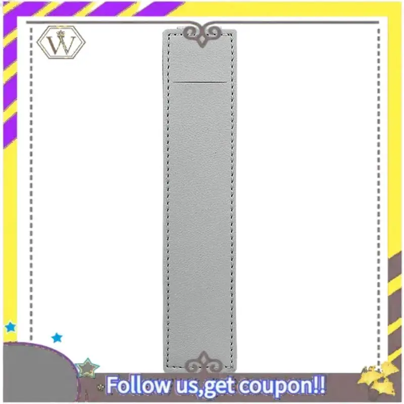 AU33-12 piezas desmontable diario portalápices estuche de bolígrafo de cuero PU gris y azul claro para diarios, libretas, carpetas, libros