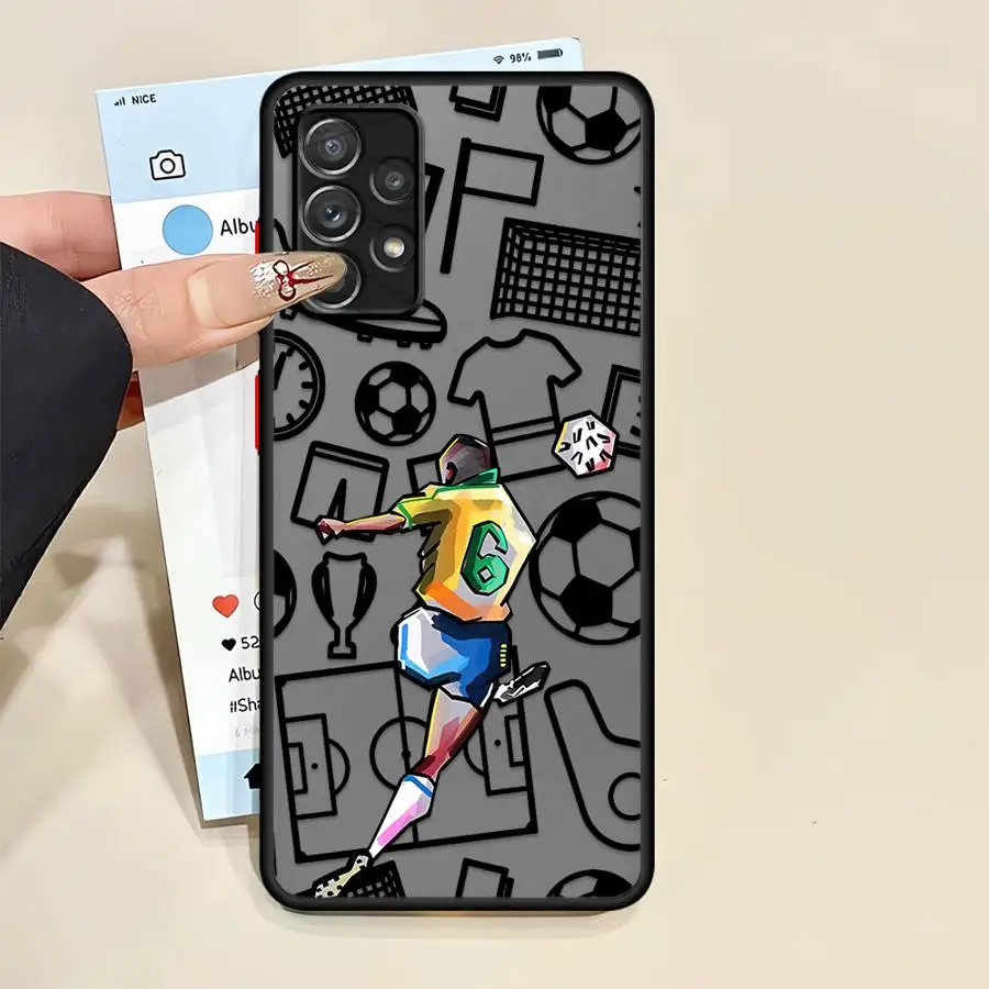 Funda de teléfono de dibujos animados de superestrella de fútbol deportivo para Samsung Galaxy A22 A35 A53 A56 A54 A33 A25 A52 A24 A34 A72 A23 A36 A32 A26 A21s - imagen 4