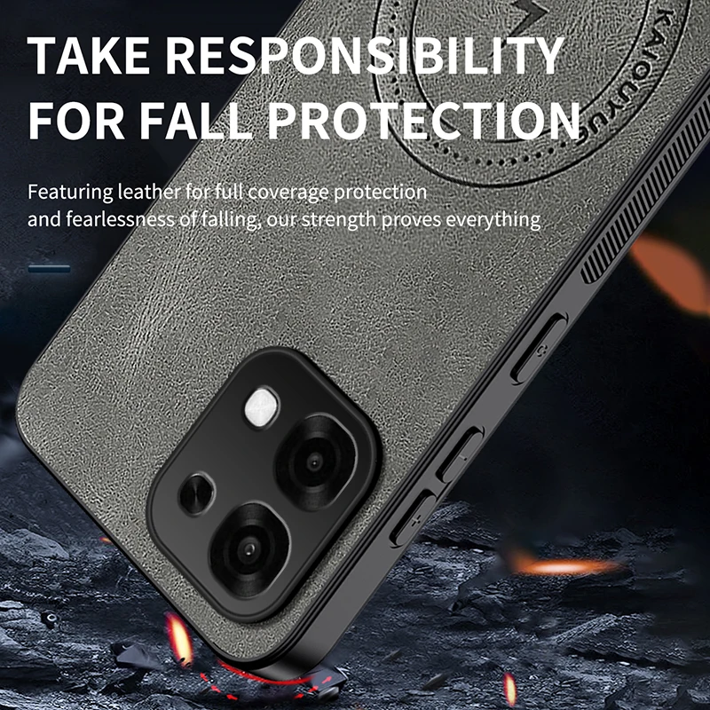Funda de cuero PU para OPPO A6 Pro, Funda de lujo para coche, plástico duro magnético a prueba de golpes, Funda protectora para teléfono - imagen 5