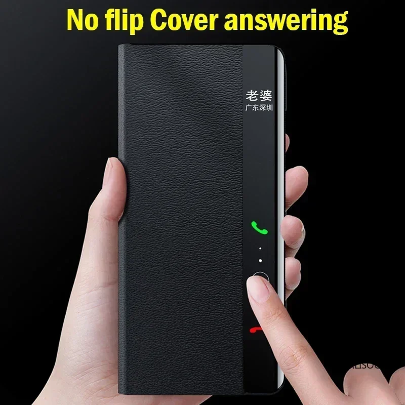 Funda con soporte de dirección para Huawei Mate X6, Funda de cuero con tapa para teléfono con vista inteligente para Huawei Mate X6 5G Capa Funda - imagen 4