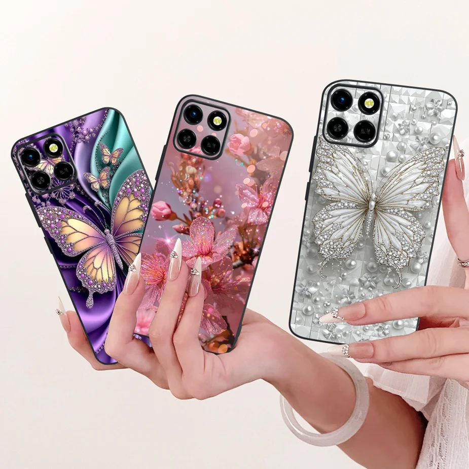 Para Infinix Smart 6 HD funda X6512 elegante mariposa cubierta pintada suave TPU funda de teléfono para Infinix Smart 6 Plus Smart 6 HD Fundas