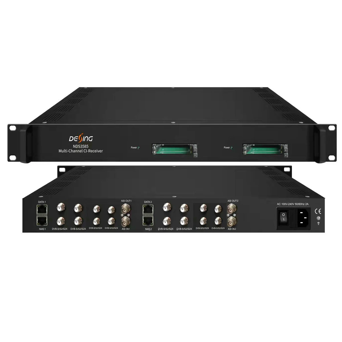 Receptor CI multicanal de montaje en rack 1U con descriptografía CAM, recepción satelital Cuenta de descriptografía DVB - imagen 2