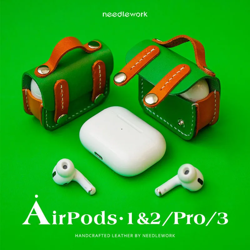 Funda escolar texturizada de cuero para Apple Airpods 2 y 3 generación, Carcasa protectora para AirPods Pro de 2. ª generación