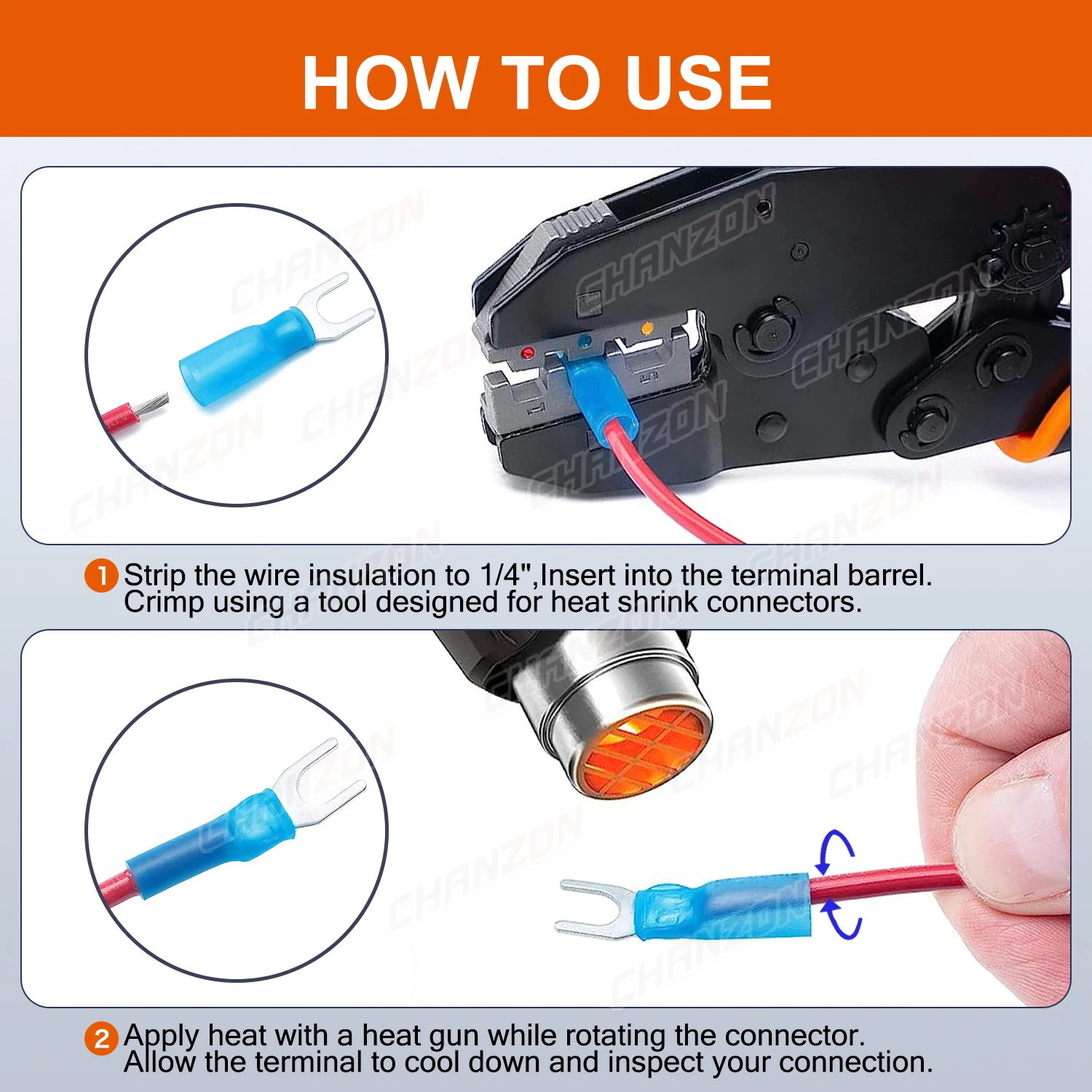 Kit de terminales de Cable de horquilla de engarzado de empalme termorretráctil, conector de junta de Cable eléctrico de soldadura de grado marino retráctil impermeable, 50 Uds. - imagen 4
