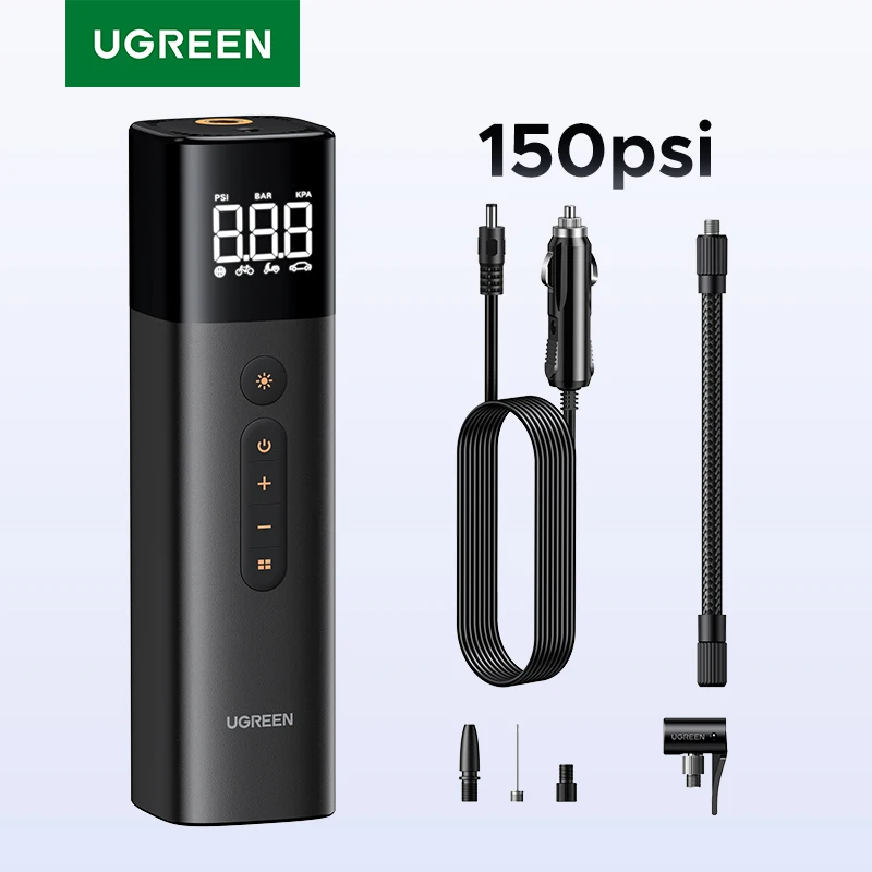 UGREEN Compresor de Aire Portátil LCD – Inflador Coches Moto