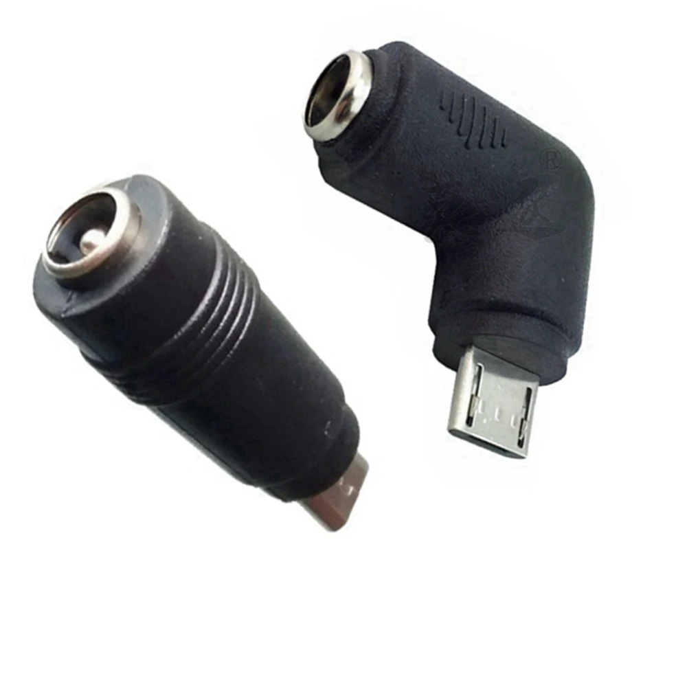 Adaptador macho de 90 grados DC5.5 * 2.1MM hembra a mirco USB/adaptador de interfaz CC a Android de codo - imagen 4