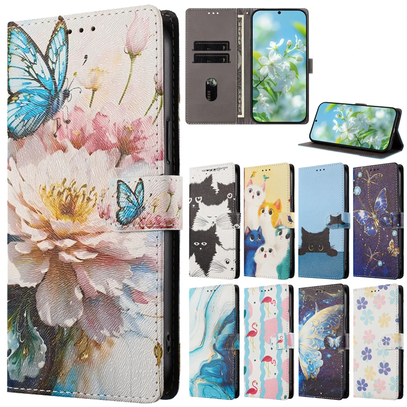 Para HMD Skyline/pulse Pro funda con tapa tipo billetera funda de teléfono para HMD Pulse Pro Pulse + Skyline Fusion funda de gato de dibujos animados - imagen 2