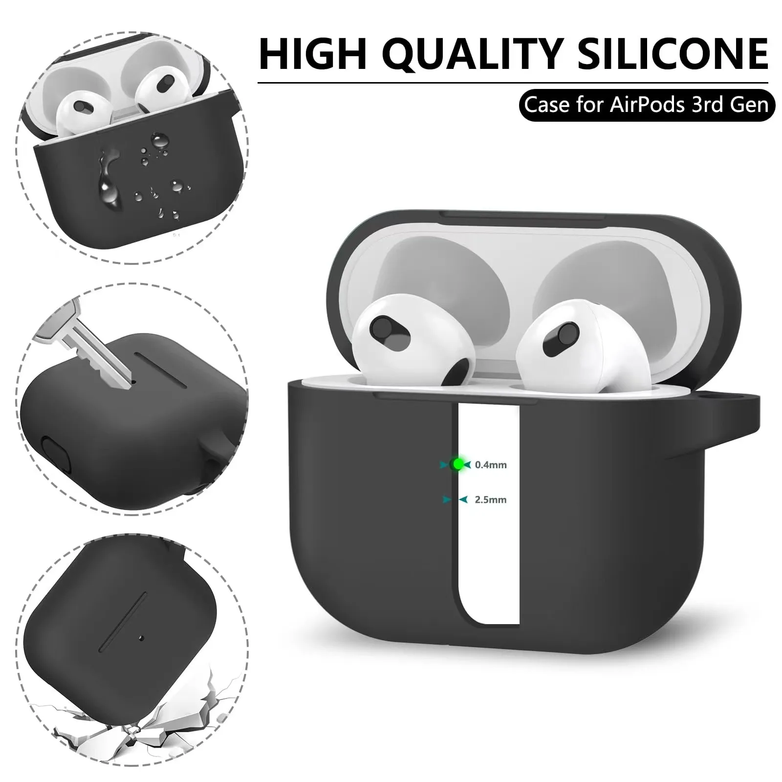 Funda protectora de silicona suave para Apple AirPod Pro 2ª/1ª generación, Kit de limpiador para hombres y mujeres, 3 - imagen 4