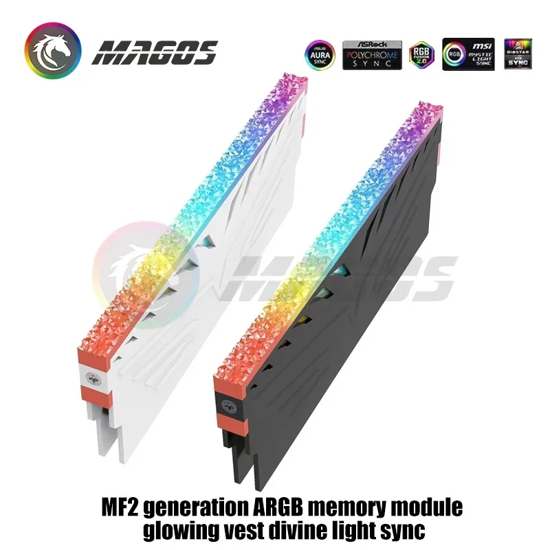 Disipador de calor de memoria de computadora Chaleco de enfriamiento RAM 5V ARGB de 3 pines para RAM de escritorio DDR3 DDR4 DDR5 Universal, diseño Diamond RGB, 2 unids/pack - imagen 5