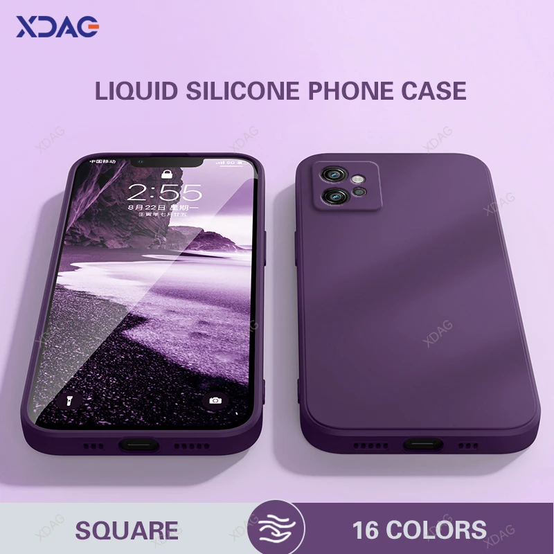 Funda para Móvil para Motorola Moto G32 6.5" ‎ XT2235-2 XT2235-3 Cubierta original suave de silicona líquida de doble capa flocado interno
