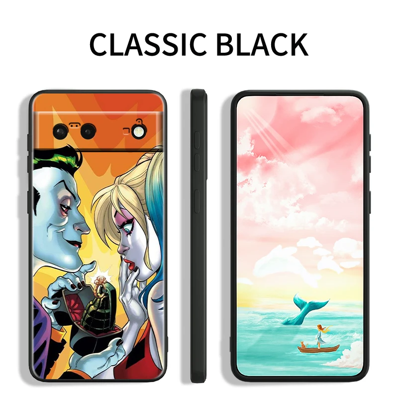 Crazy h-harley q-quinn Sexy para Google Pixel 9, 8, 7A, 7, 6A, 6, 5A, 5, 4, 4A, XL, 5G, Funda de silicona negra a prueba de golpes - imagen 4