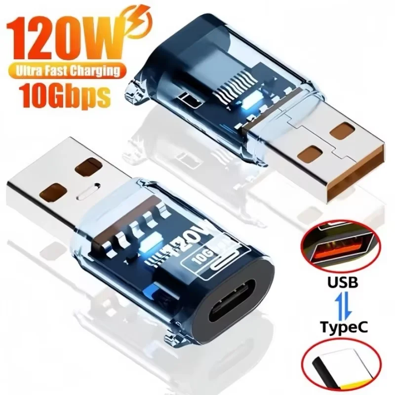 Adaptador OTG USB 3,2 a tipo C de 10Gbps, convertidor USB C de carga rápida de 120W OTG para Xiaomi, Samsung, PC, tableta, Audio/transferencia de datos otg - imagen 2
