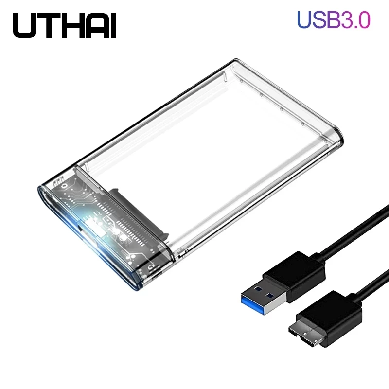 UTHAI G06 Carcasa USB 3.0 para HDD/SSD SATA 2,5 - Transparente - imagen 3
