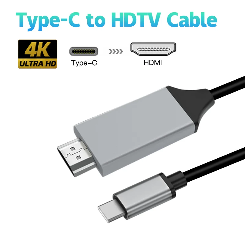 Cable adaptador Compatible tipo C a HDTV USB 3,1 a HDTV tipo C a HDTV 30Hz 4K Cable USB C adaptador de extensión para Monitor de PC MacBook