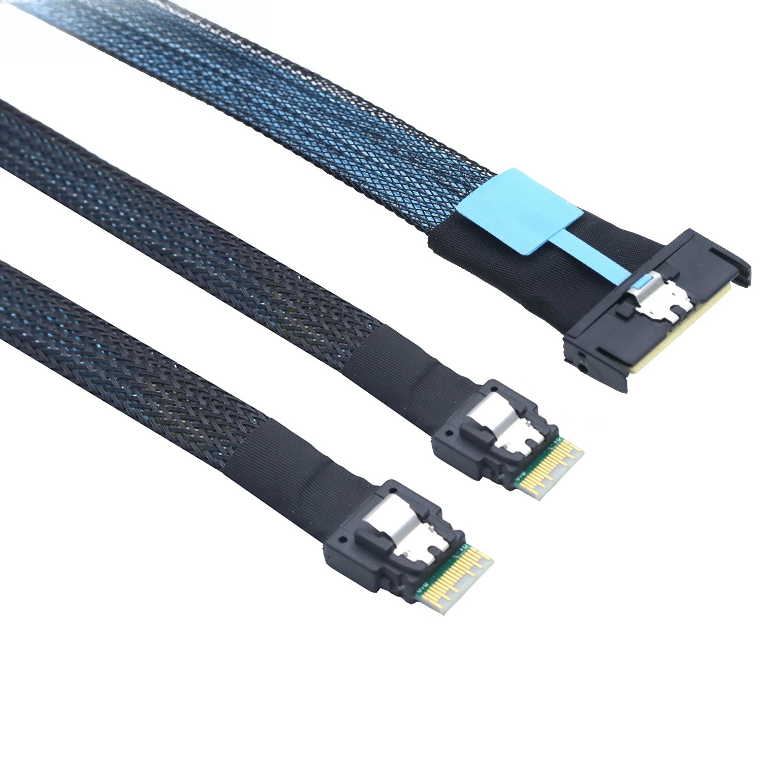 Gen5 MCIO 8X Slimline SAS 8i a 2 * SFF-8654 4i Cables adaptadores de datos de servidor Opciones de longitud 0,5 M 0,8 M - imagen 4