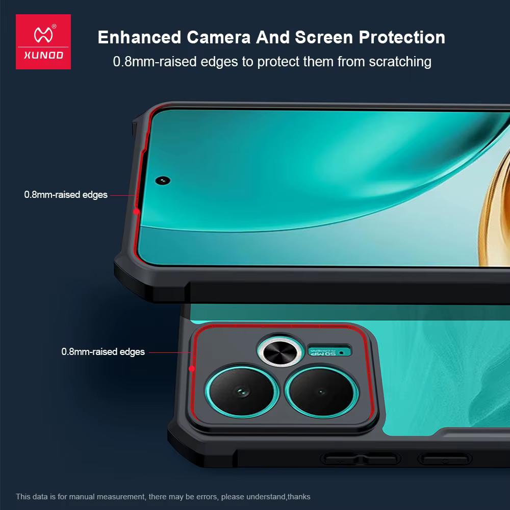 Para Realme 14T 5G funda XUNDD Airbags a prueba de golpes PC dura transparente + funda protectora de TPU para teléfono - imagen 2