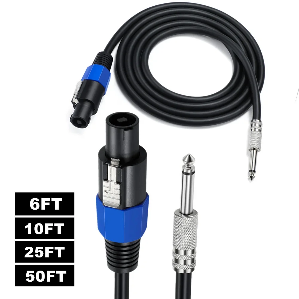 Cable de altavoz Speakon a Mono de 1/4 ", enchufe TS de 6,35mm a Cable de altavoz macho Speakon, Cable de conexión de amplificador de Audio para Cable DJ/PA - imagen 3