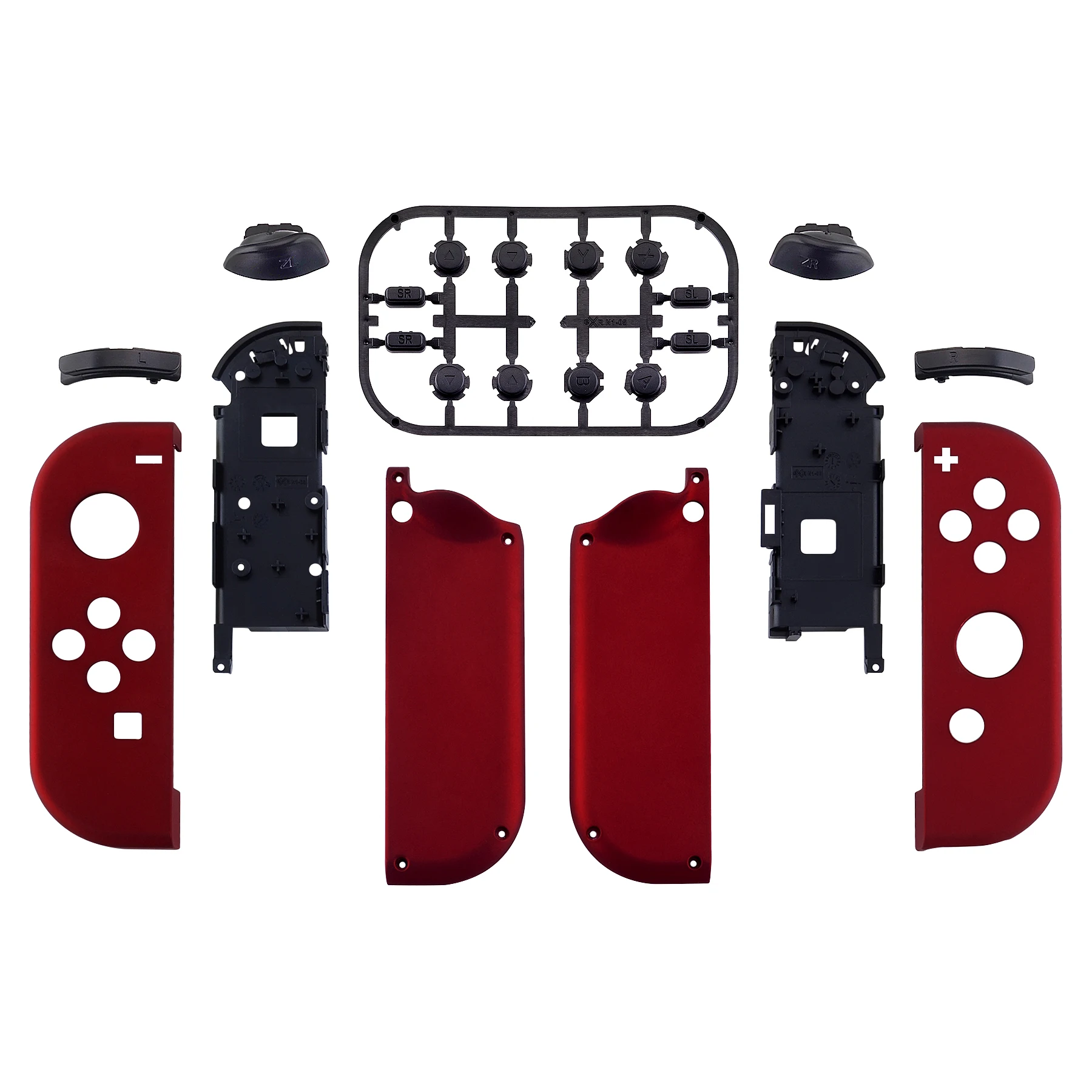 EXtremeRate-carcasa roja de repuesto para Nintendo Switch, carcasa personalizada de tacto suave con botones de juego completo, JoyCon OLED - imagen 2
