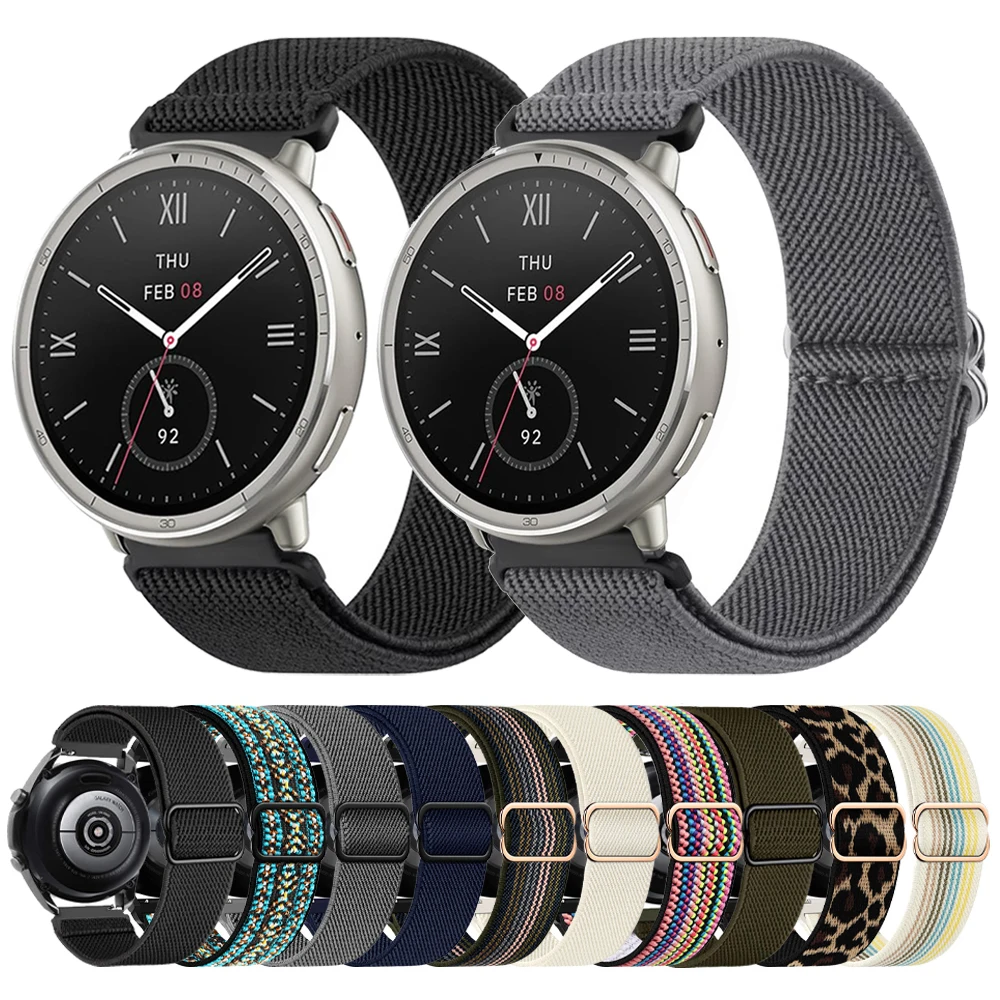 Correa de nailon de 20mm y 22mm para Huami Amazfit Active 2 44mm GTS 4 2 Mini/GTR 4, repuesto de correa de reloj inteligente Amazfit BALANCE Correa