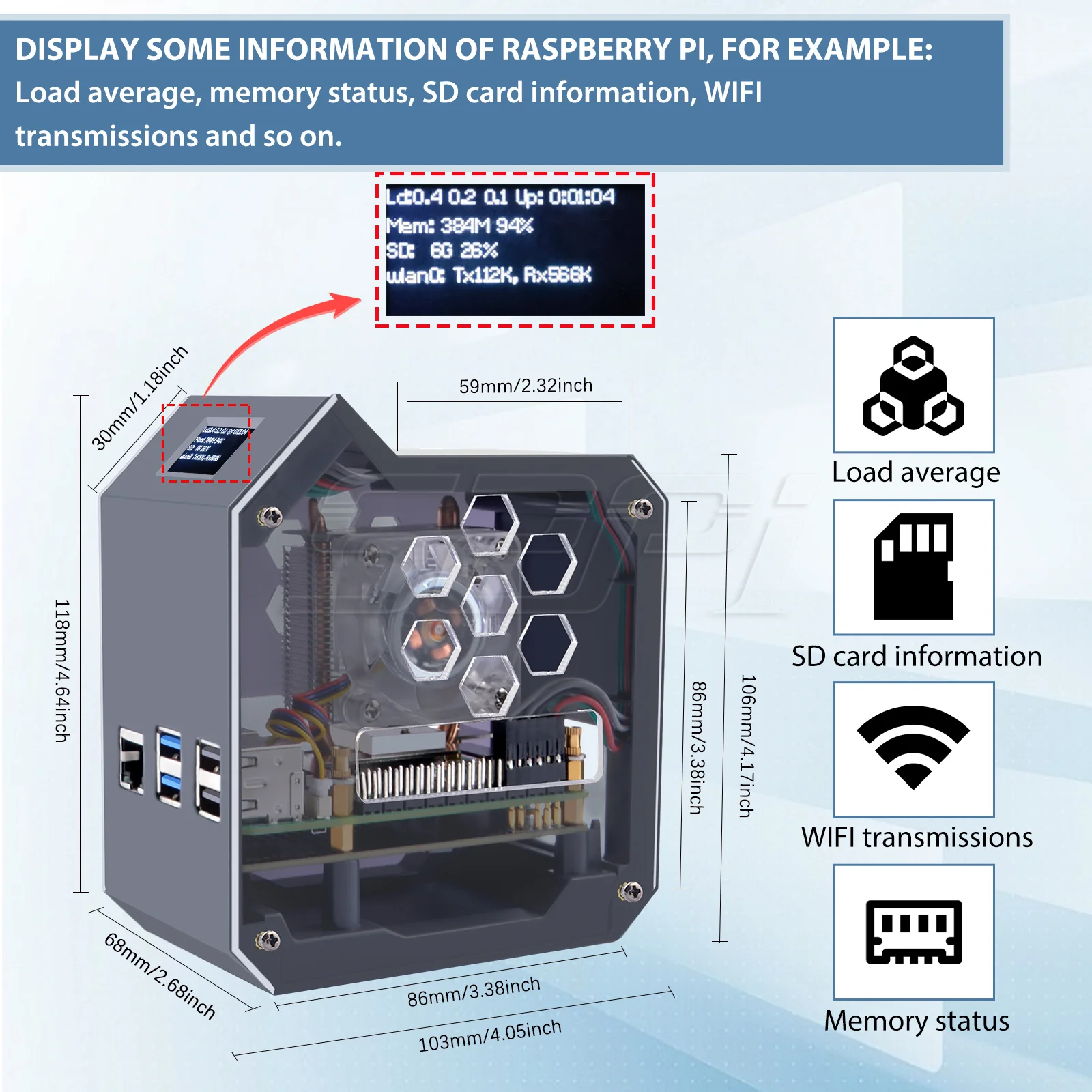 GeeekPi N07 Minitower NVMe NAS Kit para Raspberry Pi 5 con Torre de Hielo compatible con M.2 NVMe SSD 2230, 2242, 2260, 2280 - imagen 3