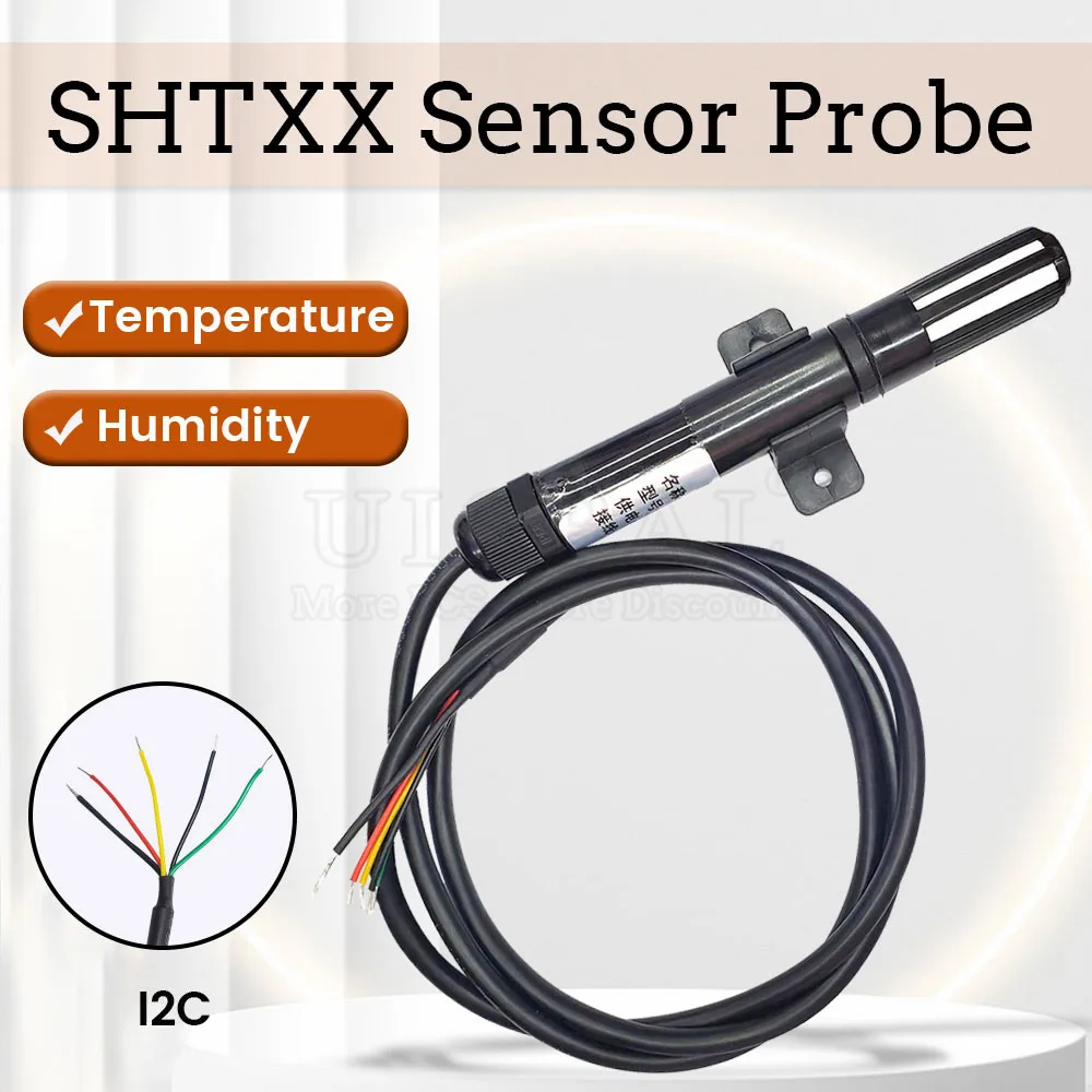 Módulo de sonda del Sensor de temperatura Digital de 5M SHT20 SHT21 SHT30 SHT31 SHT40 Cable del Sensor de humedad escudo interfaz I2C impermeable - imagen 2