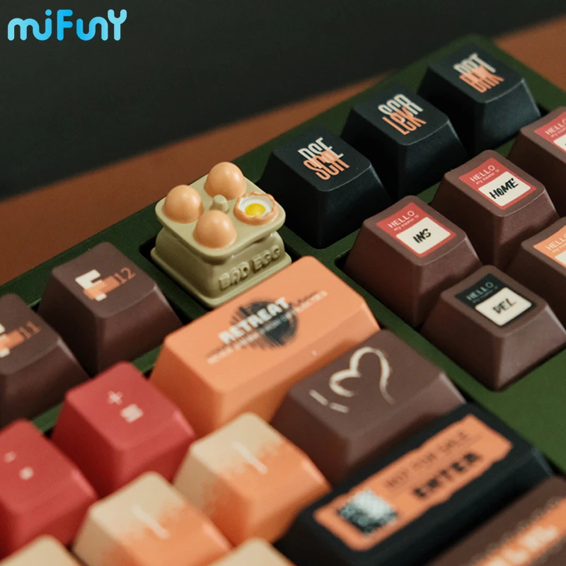 Tapa de llave de huevo de resina 3D artesanal, Linda tapa de teclado Original de dibujos animados, teclas personalizadas para teclado mecánico, accesorios de regalo - imagen 4