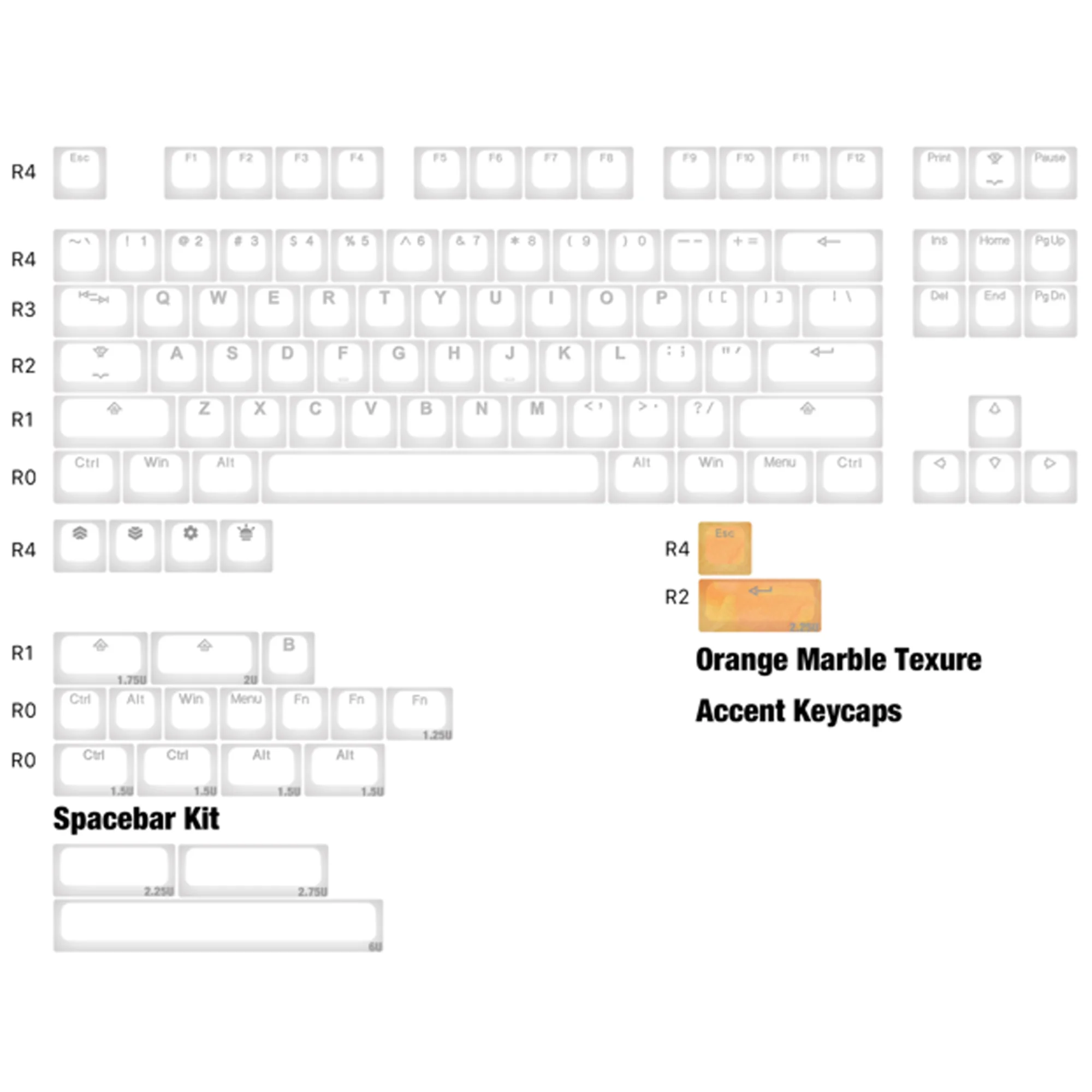 Taihao BOBO Profile-Teclas de ABS Doubleshot para juegos diy, Teclado mecánico, perfil bobo, 1,75u, shift Alice - imagen 2