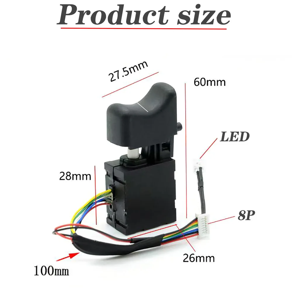 1 Uds 7,2 V-24V interruptor de taladro eléctrico interruptor de taladro inalámbrico interruptor de gatillo controlador de velocidad ajustable interruptor para energía también