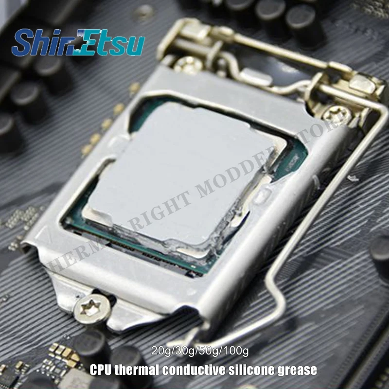 Shin-etsu-pasta de silicona conductora gris 7921, grasa térmica para refrigeración de CPU, ordenador de escritorio, GPU, Notebook, no conductora, 20g, 50g - imagen 5