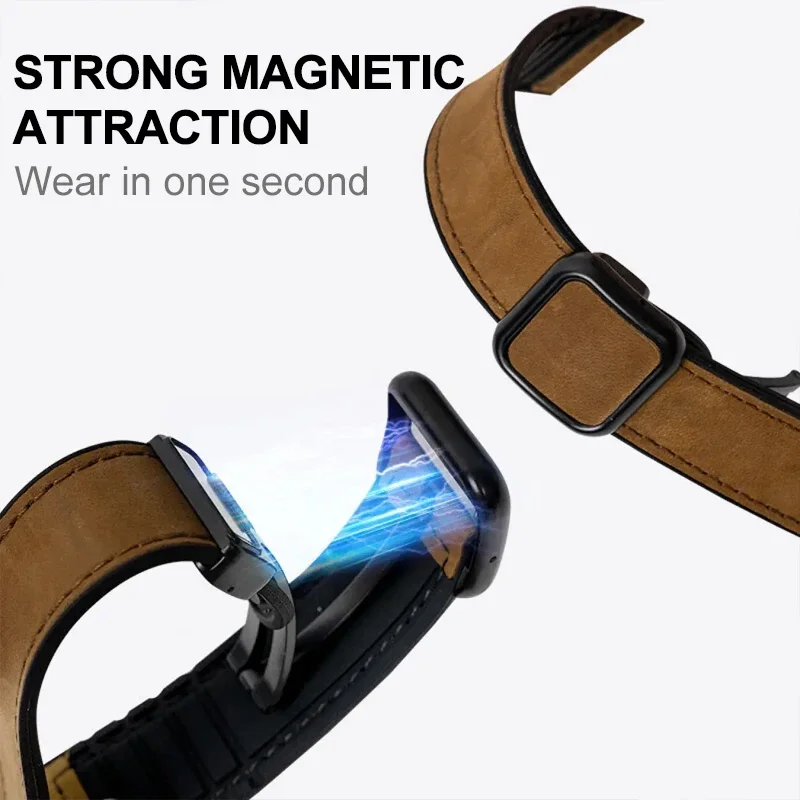 Correa magnética de silicona + cuero de 20mm para Omega X Swatch MoonSwatch pulsera de liberación rápida para pulsera MoonSwatch Correa - imagen 5