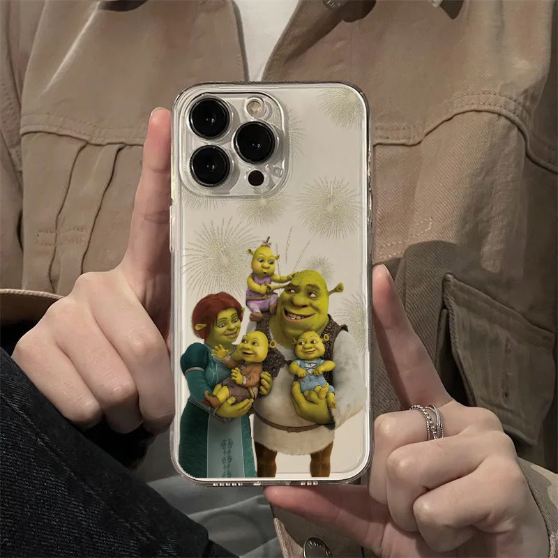 Funda de teléfono con dibujos divertidos Shreks para iPhone 16 15 14 13 12 11 Mini Pro Max X XR XSMax 7 8 Plus SE20 Funda transparente - imagen 5