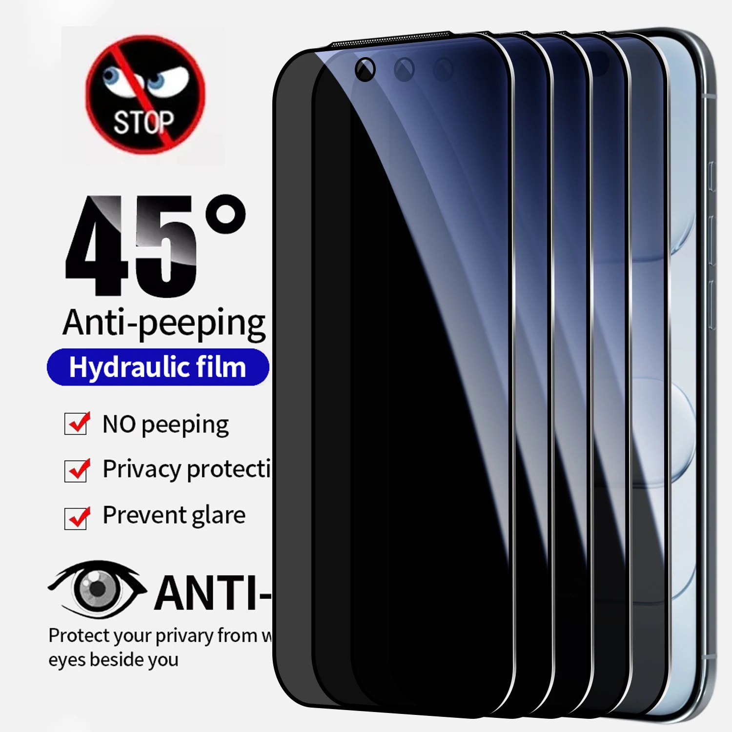 Protector de pantalla de privacidad de fácil instalación sin polvo para IPhone 17 Pro Max película de vidrio templado antiespía 9H para iPhone 17 17Air