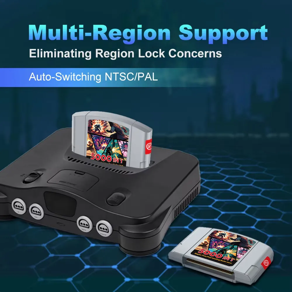 Carro de juegos para consola Nintendo 64, cartucho de juego N64 con tarjeta TF de 32GB, casete de juegos 5000 en 1, sin restricción de regiones - imagen 2