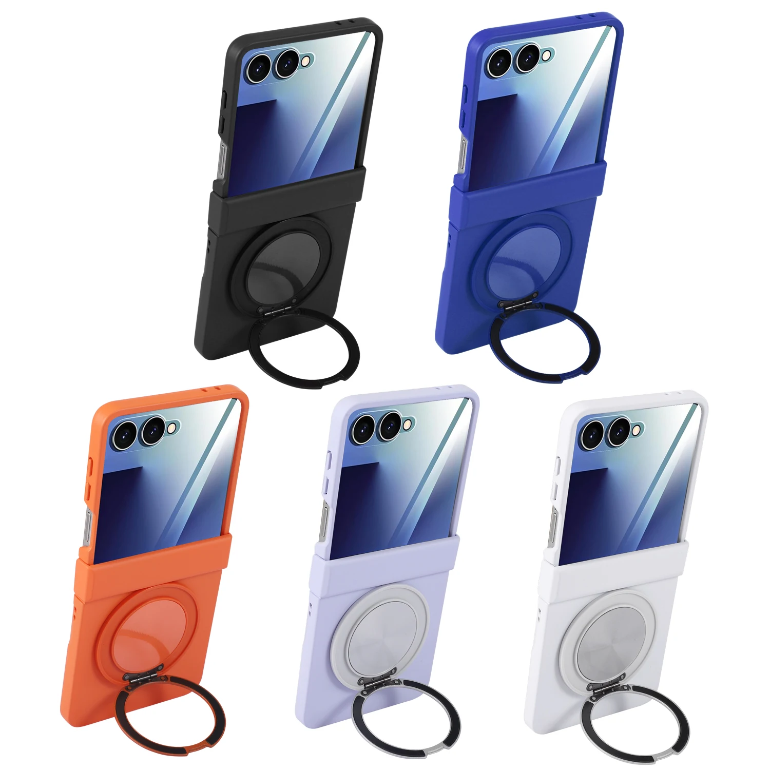 Para Samsung Galaxy Z Flip 7 funda dura de PC con soporte funda protectora trasera magnética para Samsung Z Flip7 carcasa de teléfono - imagen 2