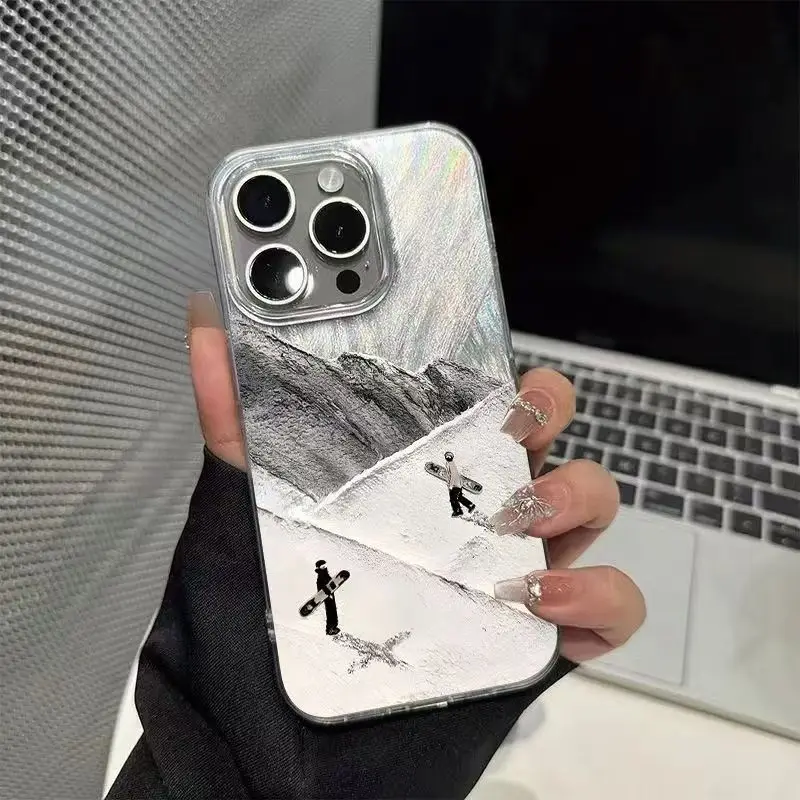 Funda de teléfono con motivo de esquí de montaña creativo para Samsung Galaxy S25 S24 S23 S22 Ultra Plus S21 FE 5G A16 A26 A36 A56 A55 A54 A53 - imagen 4