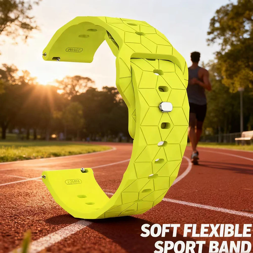 Correa de silicona con patrón de fútbol de 22mm para HUAWEI WATCH 5 4 Pro Ultimate/GT6/GT 6 5 Pro GT 5 4 3 46mm, repuesto de pulsera suave - imagen 5