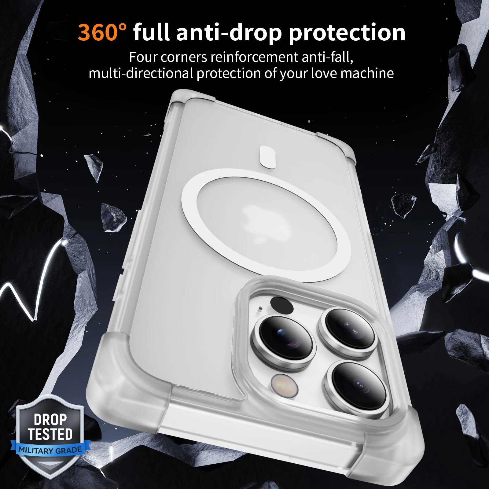 Para Magsafe armadura de carga inalámbrica funda mate para iPhone 16 15 14 13 12 11 Pro Max Plus cubierta acrílica dura transparente a prueba de golpes - imagen 4